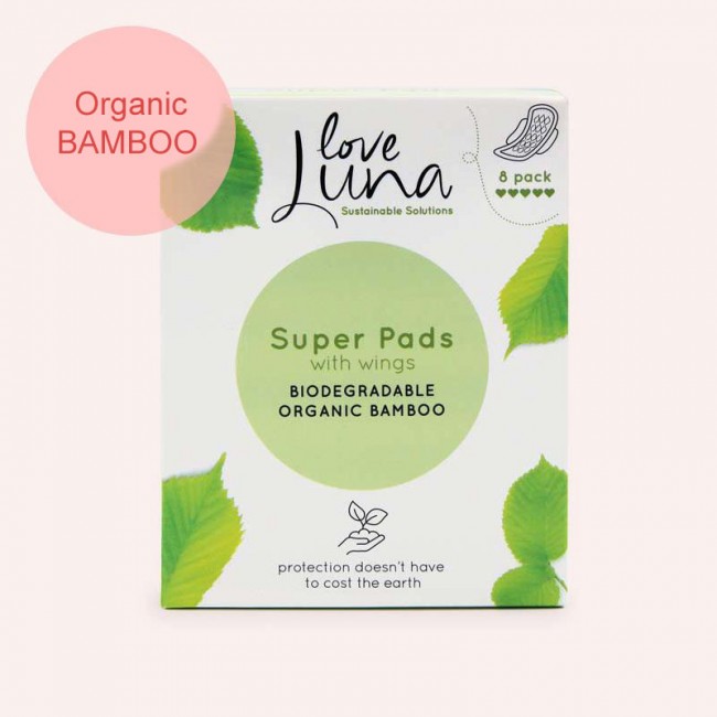 Love Luna  z organického bambusu Super menstruační vložky 8ks