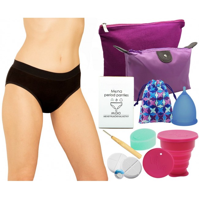 Sada menstruačních pomůcek Luxe, menstruační kalhotky Midi