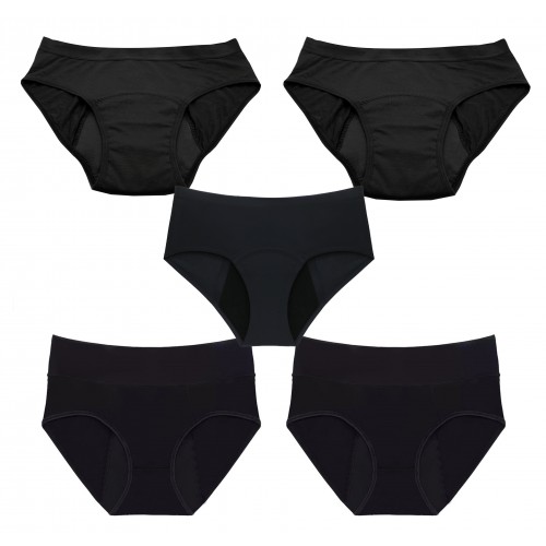 Mena by Moio sada menstruačních kalhotek Full,Midi,Bikini 5ks