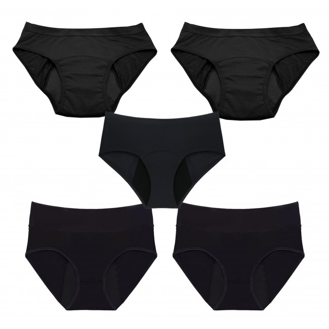 Mena by Moio sada menstruačních kalhotek Full,Midi,Bikini 5ks